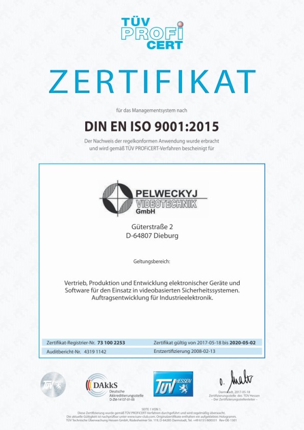 zertifiziert nach DIN EN ISO 9001:2008
